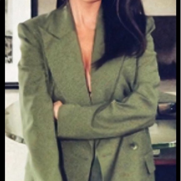 Tibi / tropical wool Steward Double Breasted Red Blazer raspberry 0 XS - Picture 3 of 8